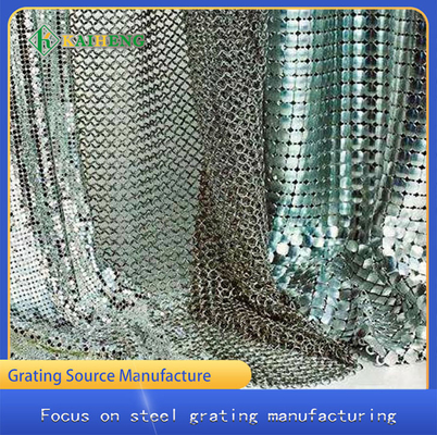 Alambre decorativo Mesh Metal Aluminum Chain Curtain de la plata del oro